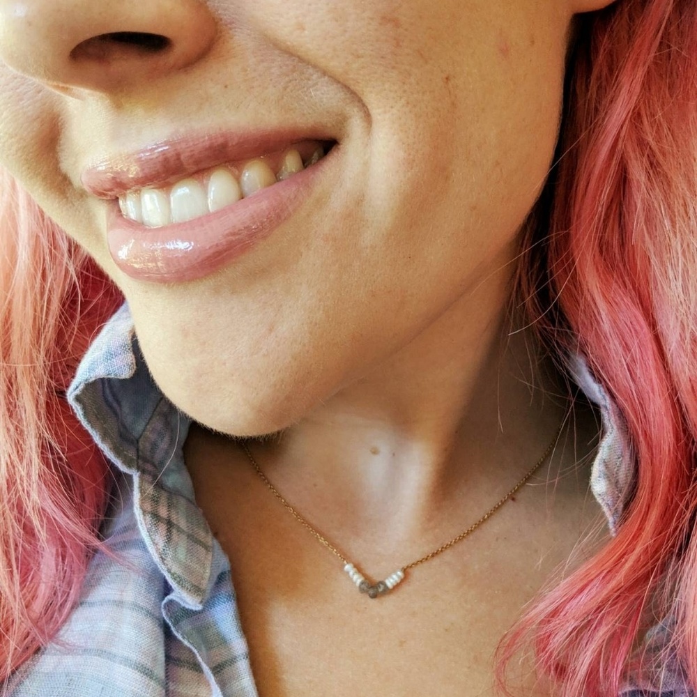 Vermeil Pearl and Labradorite Choker